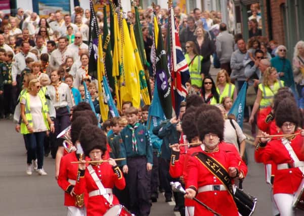 The annual St George's Day Scout parade makes its way down Leicester Street in Melton EMN-170424-124355001
