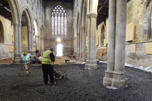 Work takes place inside St Mary's Church in Melton as part of the £1.9 million Re-ordering Project EMN-170425-121647001