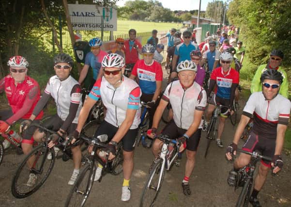 Riders raring to go last year at the Saxby Road start PHOTO: Tim Williams
