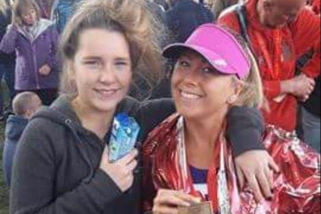 Amy Parr with her daughter Lillie after the marathon PHOTO: Supplied