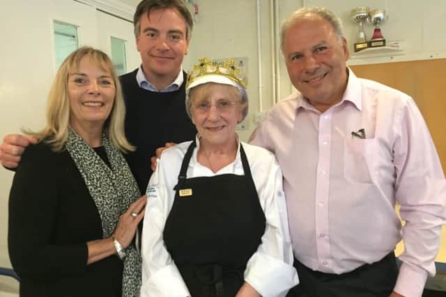 Glenda with Ragdale Hall owners (left to right): Penny Nesbitt, Tristan Nesbitt and Michael Isaacs PHOTO: Supplied