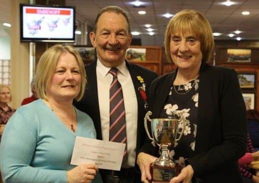 Ladies two wood triples winners: Erica Warrington and Rita James EMN-170405-144047002