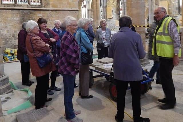 Ian Neale shows a group around St Mary's Church PHOTO: Supplied