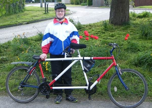 Tim with his tandem, that he will ride from Long Clawson to Skegness on PHOTO: Supplied