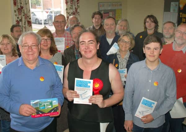 The Labour candidate for the Rutland and Melton constituency for the General Election, Dr Heather Peto, with party supporters EMN-170515-110243001