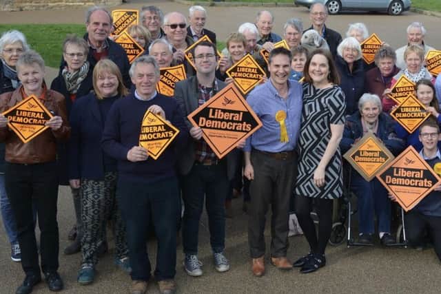 Edward Reynolds, the Liberal Democrat Prospective Parliamentary Candidate for the General Election, with supporters from the party's Rutland and Melton constituency group EMN-170515-175052001