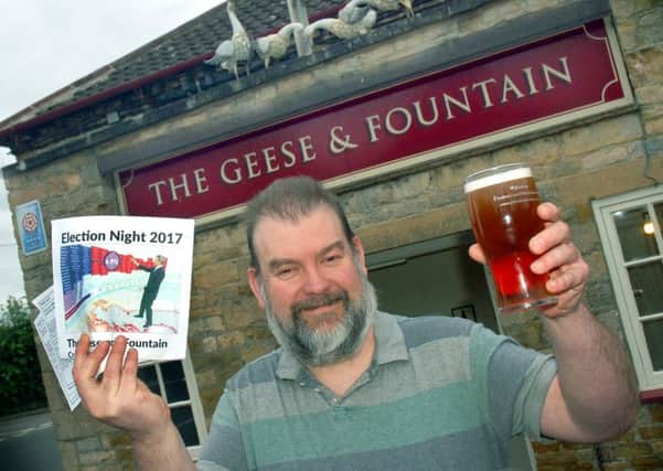 Nick Holden, licensee at The Geese and Fountain, who is giving free beer to customers who register to vote in the General Election EMN-170516-161444001