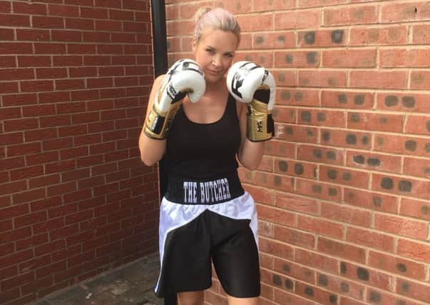 Cindy Baxter in her boxing gear ahead of her charity bout PHOTO: Supplied