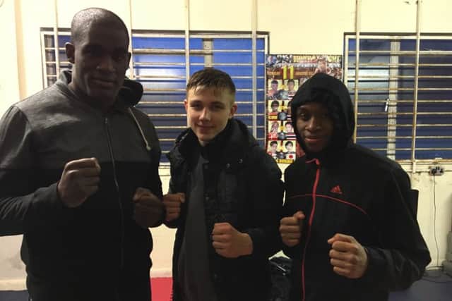 Winning trio, from left, Nathan Donovan, George Griffiths, Tyree Stevens EMN-170517-120606002