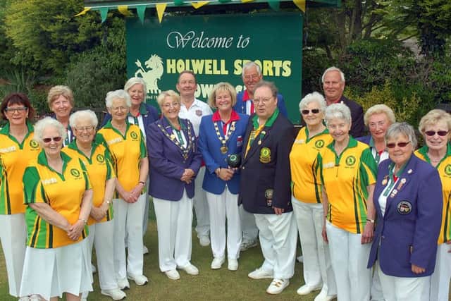 Holwell Sports Bowls Club president Richard Batsford welcomes guests and club players before the centenary games EMN-170523-143155002