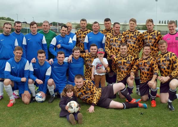 Avin a Laff Utd  and Select XI players who played in last year's Bobby Barnard Charity Cup match EMN-170524-165128001