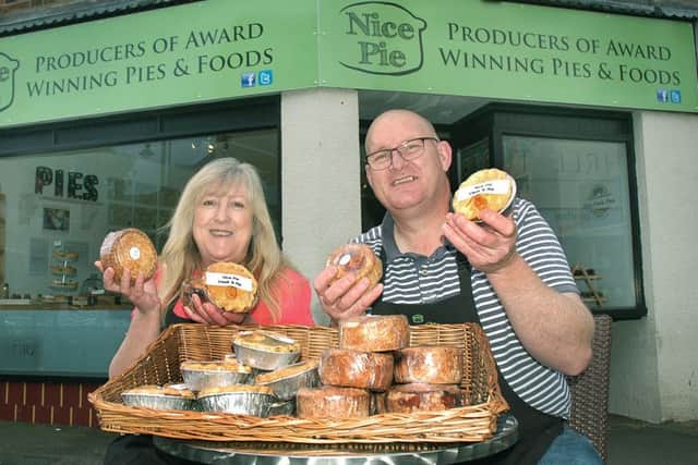 Phil and Kath Walmsley outside their new Nice Pie shop in King Street, Melton EMN-170530-115720001