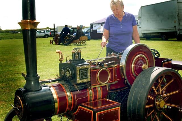 Heather Weston lovingly tends her 4'' scale Burrell engine PHOTO: Tim Williams