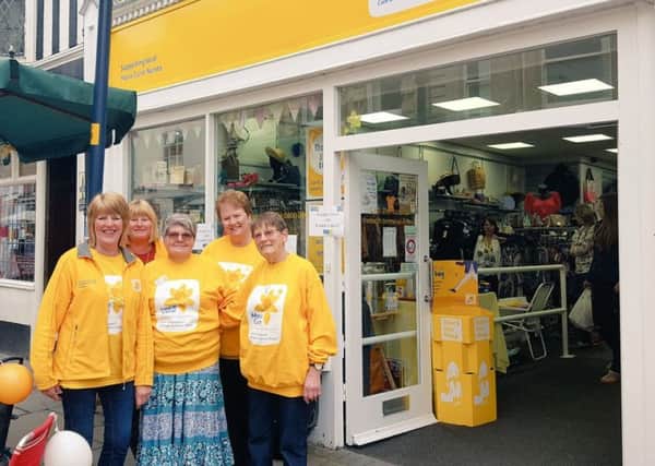 The Melton fundraising group, who last year held a Blooming Great Tea Party outside the Marie Curie shop in town PHOTO: Supplied