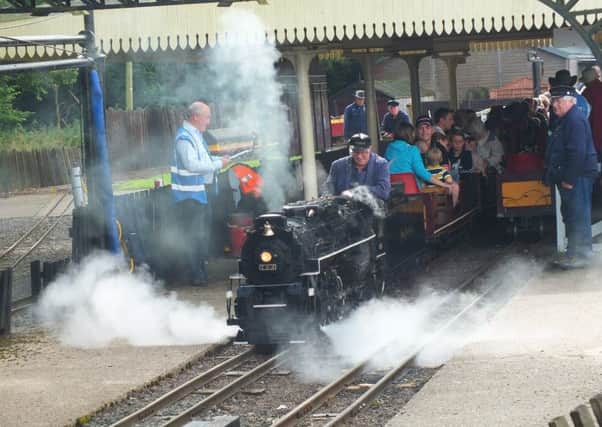 Children and adults prepare to ride around the Stapleford Miniature Railway line PHOTO: Supplied