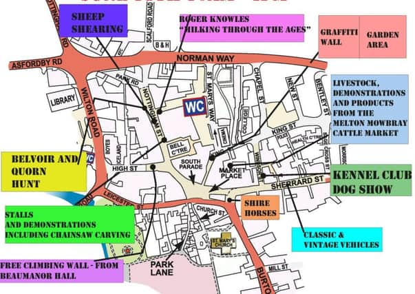Paint the Town Red - a map showing where all the activites are taking place in Melton EMN-170613-161940001