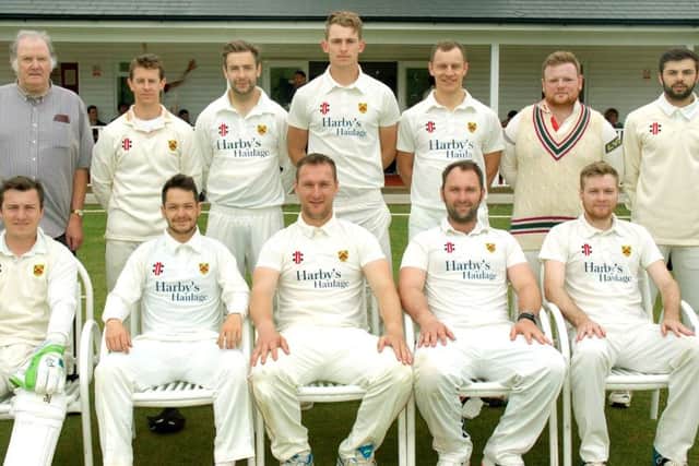 Barkby United First XI, from left, back - Hugh Asher, Matt Boyce, Rob Townsend, Will Fazackerly, Ian Kirk, David Tew, Cameron Sharp; front - Ben Silver, Jamie Drake, Steve Flowers, Tom Flowers, Aiden Morris. EMN-170613-091726002