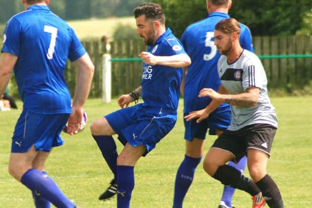 Muzzy Izzet under pressure for Leicester City FC Legends against Asfordby Vets on Sunday EMN-170613-180716001