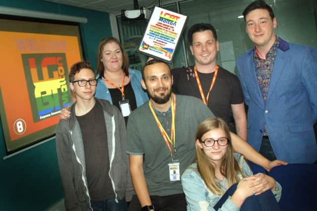 Anthony Marvin with fellow volunteer helpers at the new LGBT Melton group EMN-170614-152658001