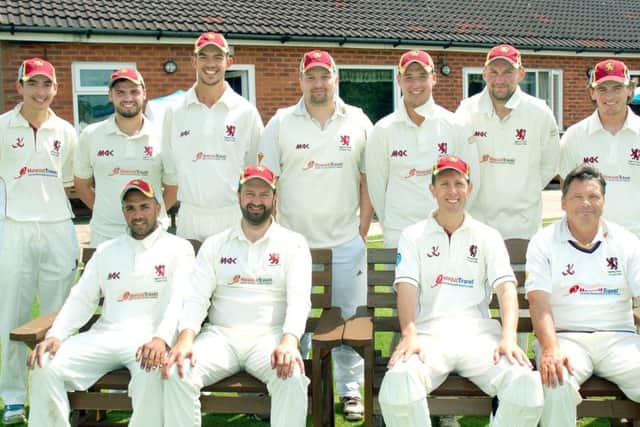 Egerton Park First XI, from left, back - Mitchell Ellis, Jordan Woolcock, Tom Glover, Stuart Rose, Charlie Madden, Richard Bailey, Harry Wells; front - Kamal Panchal, Nick Watchorn, Richard Haffenden, Nick Newman. EMN-170620-110404002