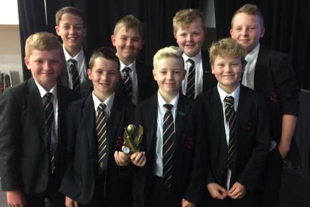 The Year 8 boys will vie for a place in the national finals at Lords. from left, back  Matthew Wright, Max Braime, Sean Thorpe, Jamie Wilson; front  Ethan Knott, Sam Chipman, Will Bestwick, Freddie Welch EMN-170621-172555002