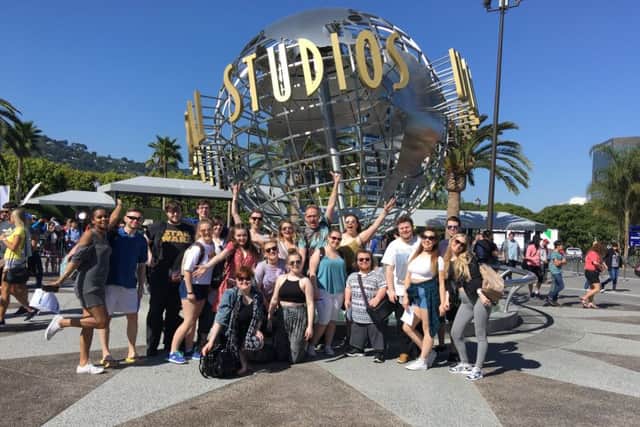 Brooksby Melton College students and their tutors at Universal Studios Hollywood PHOTO: Supplied