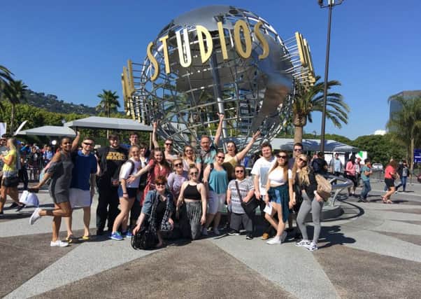 Brooksby Melton College students and their tutors at Universal Studios Hollywood PHOTO: Supplied