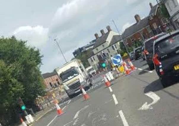 The Wilton Road roadworks which caused massive tailbacks in Melton on Sunday EMN-170628-161515001
