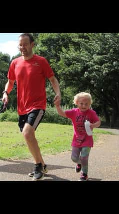 Alanah with dad Ian on her first ParkRun EMN-170629-123336002