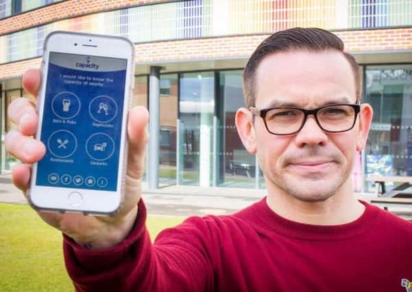 Old Dalby man Lee Quinn shows off his pioneering new Capacity app EMN-170307-121703001