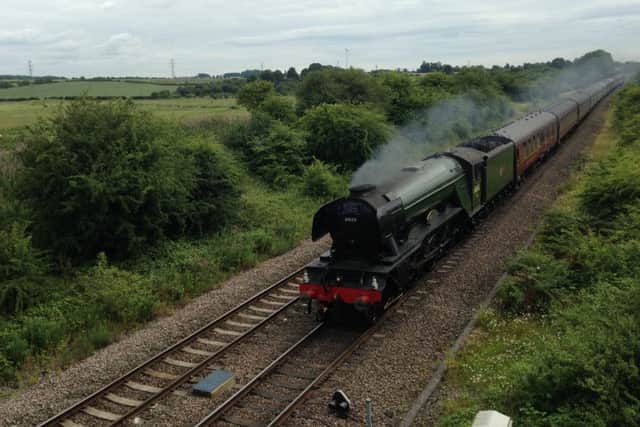 The Flying Scotsman from Sawgate Lane, Stapleford, as photographed by Brian Slinger EMN-170307-121548001
