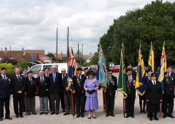 Jennifer, Lady Gretton with branch members, branch president, Graham Shipman and Standard Bearers from Royal British Legion branches across the East Midlands PHOTO: Melanie Davies