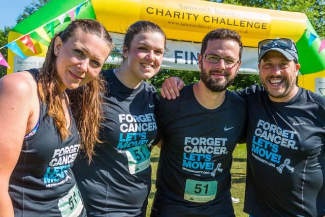 Melton team the Kettleby Leftovers at the finish line (left to right): Emma Cunliffe, Kinsey St Denis, Florian Hertling and Andy Nicholls PHOTO: Supplied