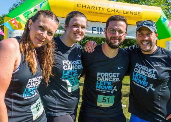 Melton team the Kettleby Leftovers at the finish line (left to right): Emma Cunliffe, Kinsey St Denis, Florian Hertling and Andy Nicholls PHOTO: Supplied