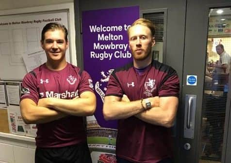 New signing Ollie Haddon (left) with Melton RFC head coach Gareth Collins EMN-171207-113457002