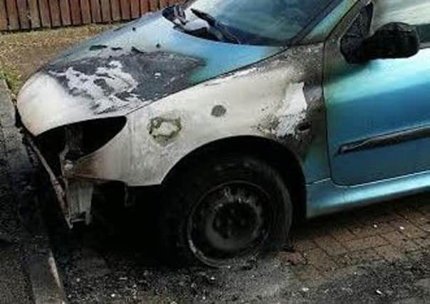 One of six cars damaged when arsonists went on the rampage on the Fairmead Estate in Melton EMN-170719-103137001