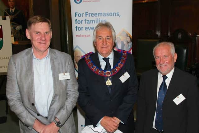 Christopher Rowley (Dove Cottage Day Hospice), Peter Kinder and Pete Williamson PHOTO: Andy Green