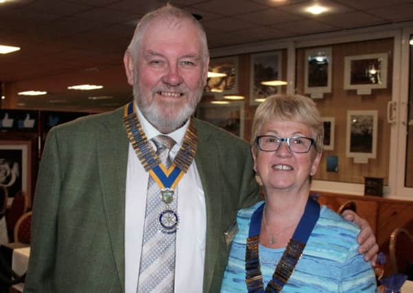 Newly elected Melton Belvoir Rotary Club president David Brown with the incoming chair of Inner Wheel Ros Eggleston PHOTO: Supplied