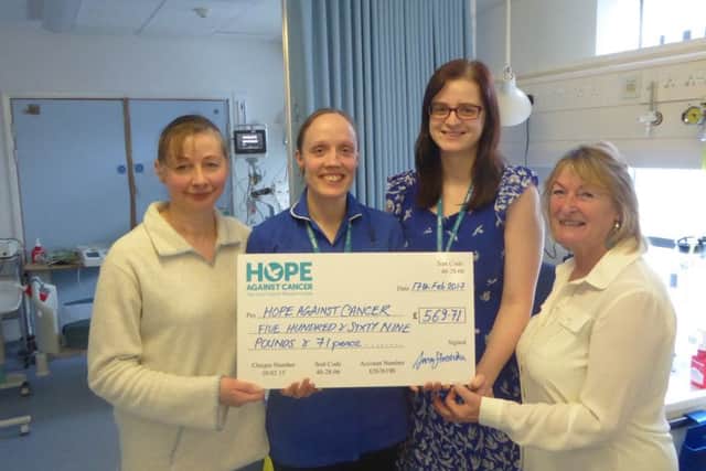 From Left to right: Anna Stasinska, nurse Chrissie Masterson, clinical trials research assistant Nicole Clamp and Maureen Ake PHOTO: Supplied