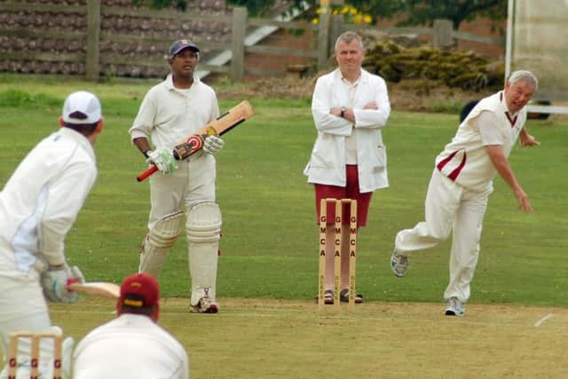 Croxton Kerrial bowler Eddie Cham took a wicket in his first over EMN-170725-175013002