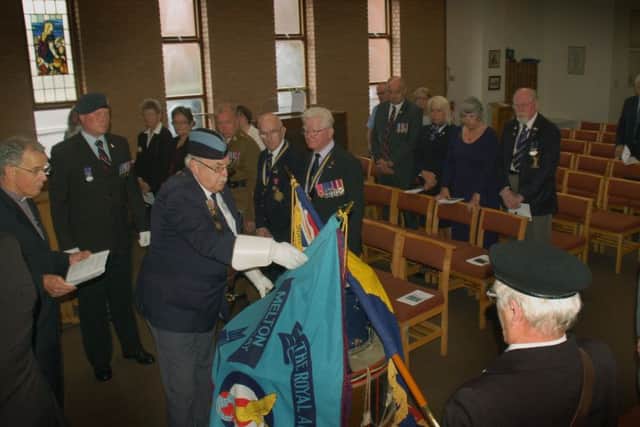 The 'drumhead' altar is constructed from drums at Sage Cross Church at a service to commemorate the 100th anniversary of Melton's fallen at the Battle of Passchendaele during the First World War EMN-170731-102310001