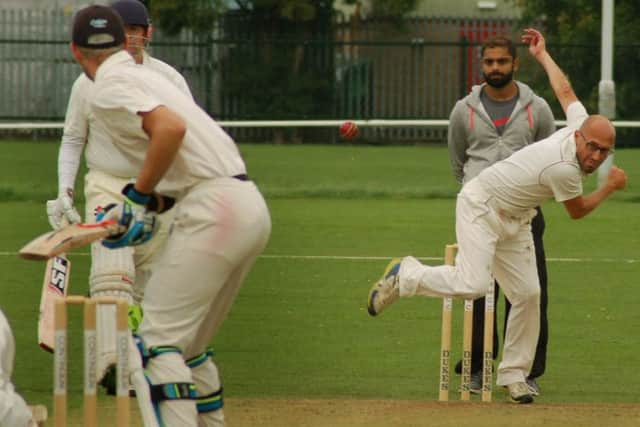 Melton's Phil James sends one down to Chris Pole EMN-170108-102154002