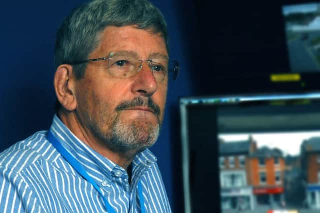 Roger Petchey, lead volunteer for Melton police, in the CCTV control room at the town station EMN-170708-162105001