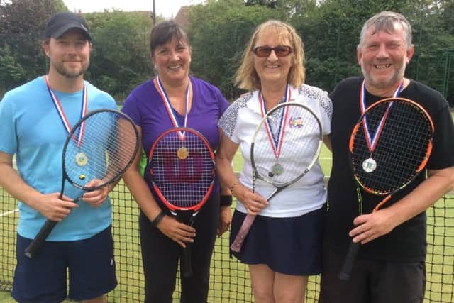 Mixed Handicap winners Matt Daniel and Nikki Newman, with finalists Graham Hall and Brenda Langridge EMN-170815-203349002