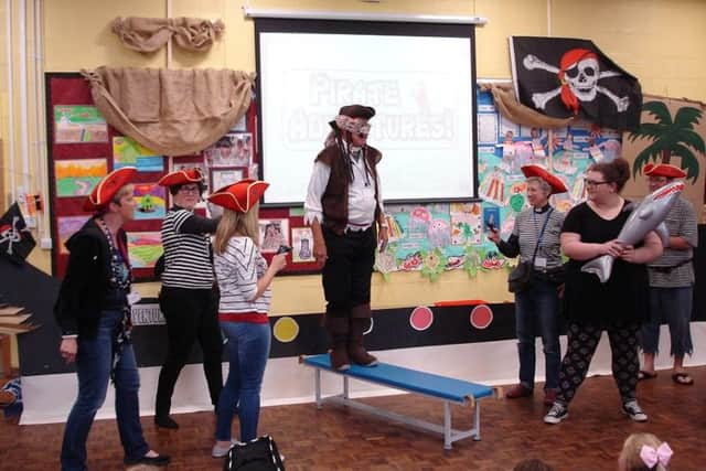 Revd Kevin Ashby walking the plank PHOTO: Supplied