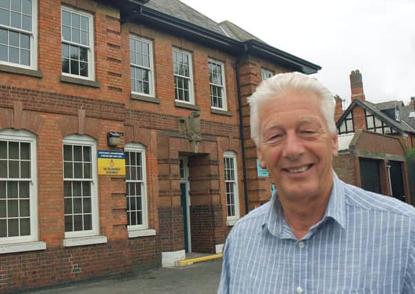 Historian Derek Simmonds at Melton's Drill Hall, which has been awarded a  Leicestershire County Council Green Plaque following a public vote EMN-170814-130332001