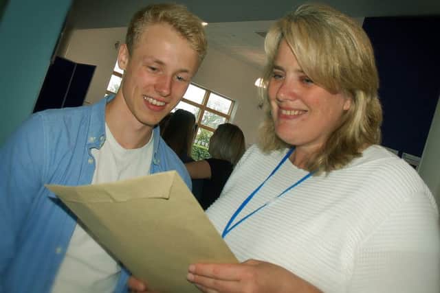 MV16 principal Kirstie Black with A-level student Cameron Ainge EMN-170817-141008001