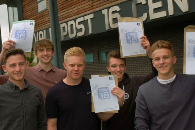 Happy students after seeing their A-level grades at MV16 EMN-170817-141019001