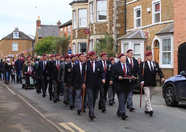 Parachute Regiment members past and present march through Somerby to commemorate those who fought in the Battle of Arnhem in 1944.
Photo Melanie Davies EMN-170913-143618001