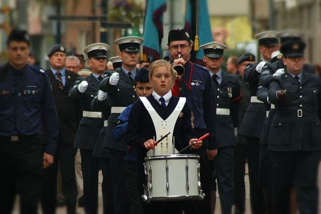 The Boys Brigade band lead the Battle of Parade parade down Nottingham Street on Sunday EMN-170918-101836001